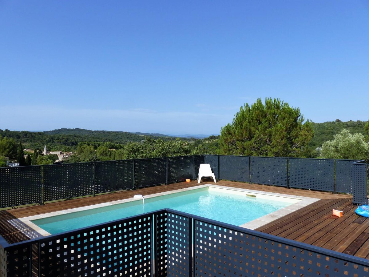 现代别墅，安静，带泳池-法国南部