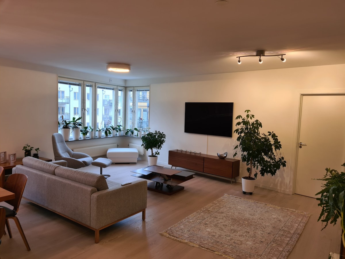 宽敞的中央公寓，位于Hammarby sjöstad
