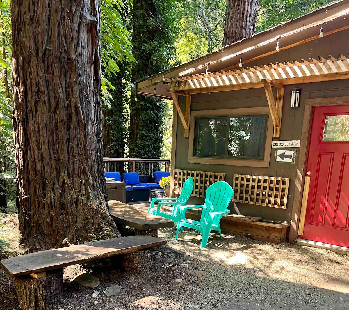 Creekside Santa Cruz Mountains Cabin Pet+