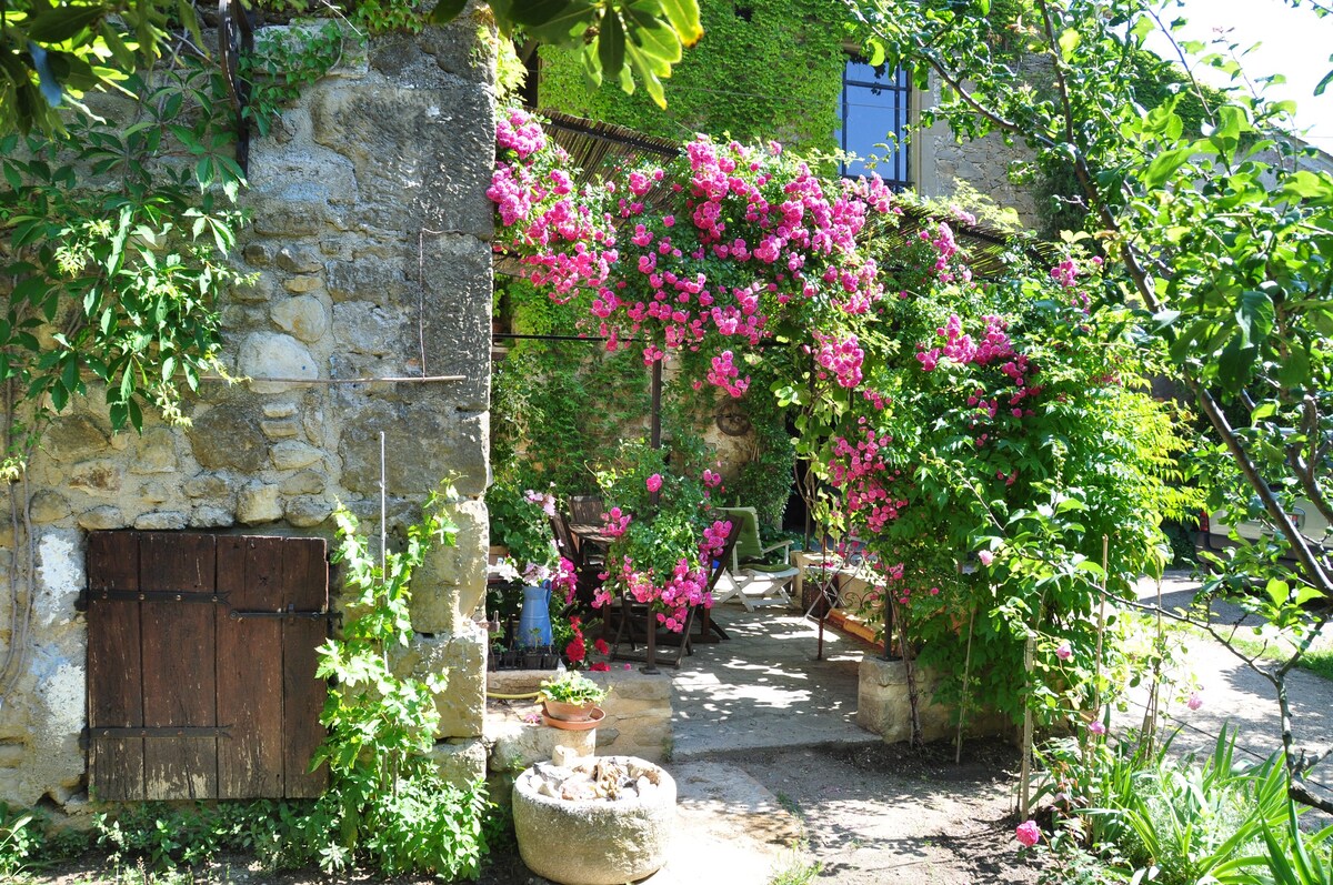 Chalet en bois avec jardin