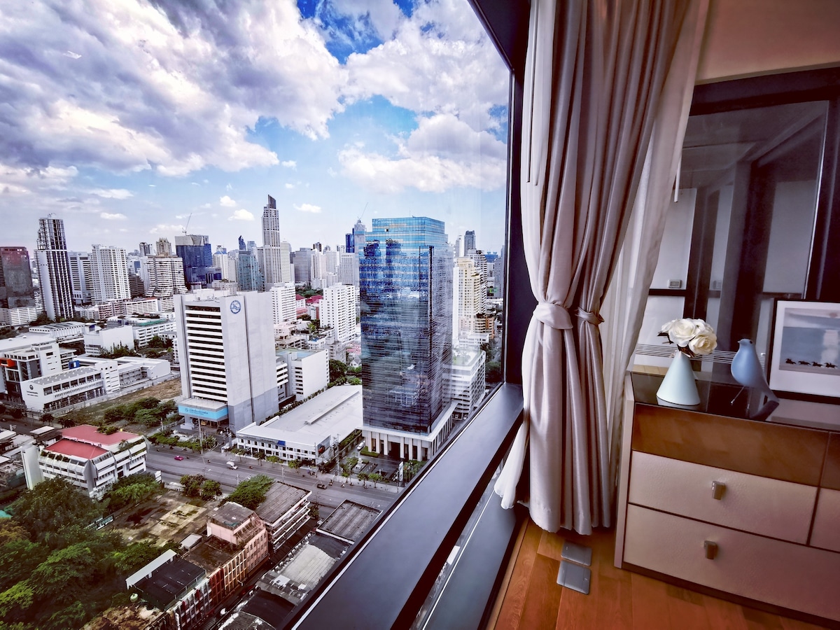 29楼 曼谷中心无敌城市景观一卧套房公寓