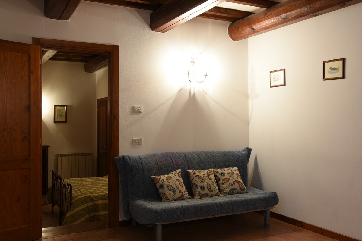 Perugia和Assisi之间的大型双卧室公寓（黄色）