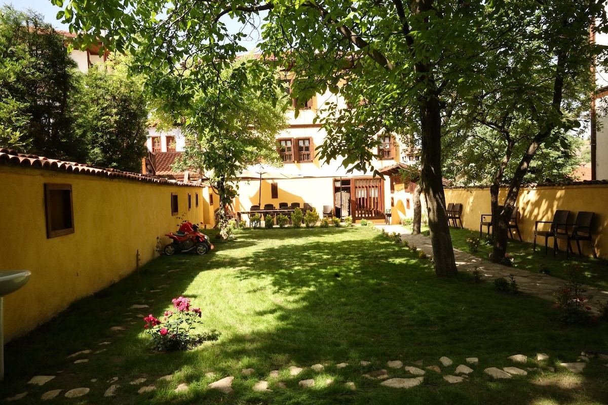 SARI KONAK OTEL花园（建于1871年） ，精致的房间