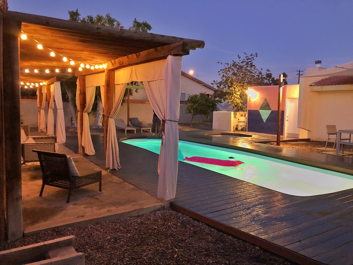 Palm Springs Private Pool Cabanas and Spa Oasis