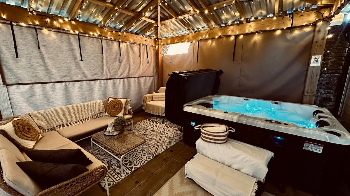 带私人热水浴缸的舒适度假木屋-无清洁费