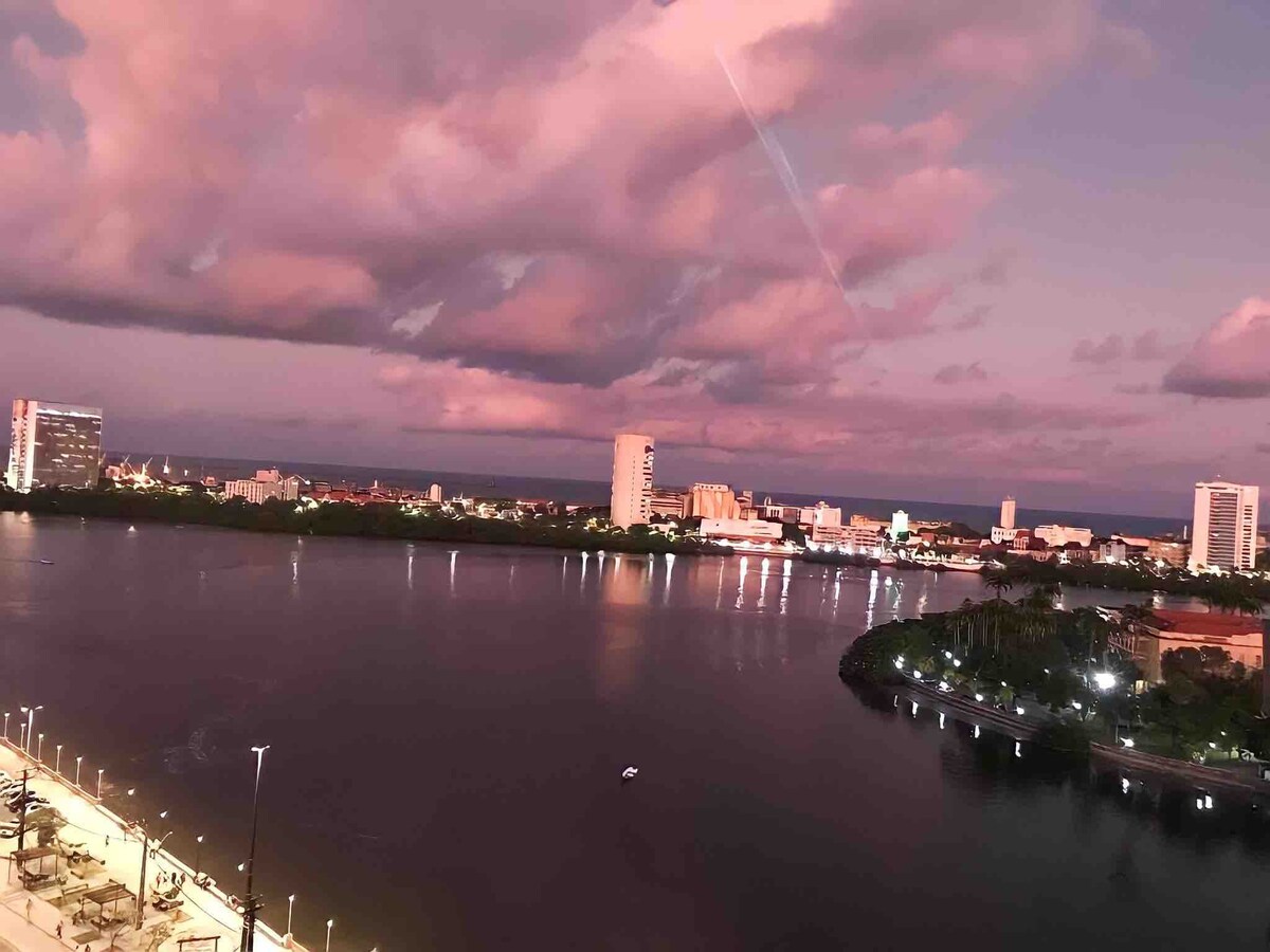 Vista rio e mar, próximo Olinda e praia Boa Viagem