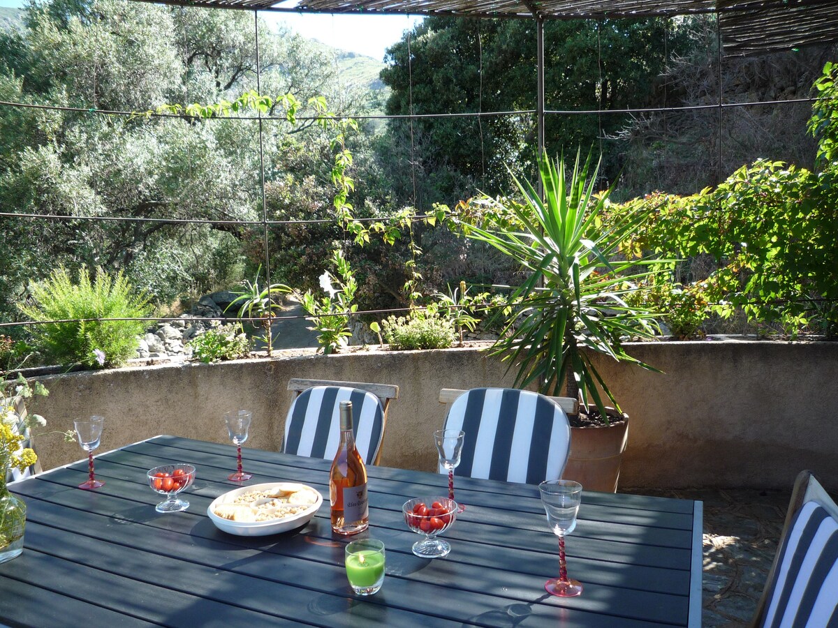 Logement confortable, terrasse vue mer et montagne