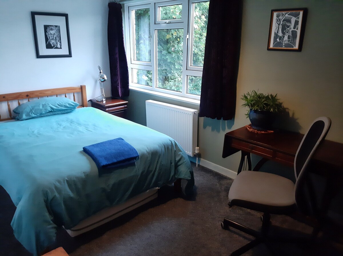 Double room in stylish quiet flat with parking