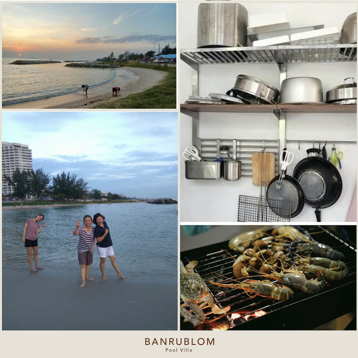 Rayong海滩ChomTawan Banrublom泳池别墅