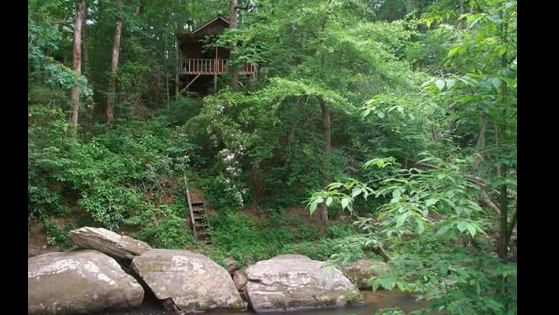 Owner built ,Tiny Log Cabin Right on River!