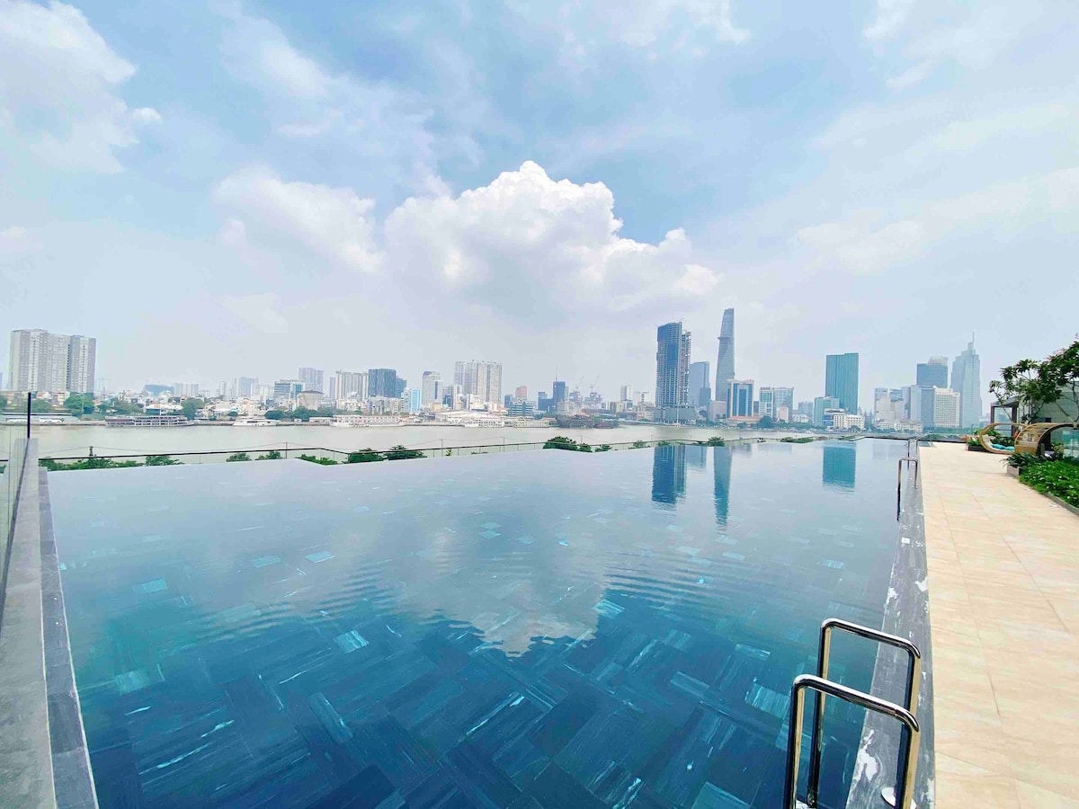 胡志明市的3卧室大型公寓，带令人惊叹的游泳池