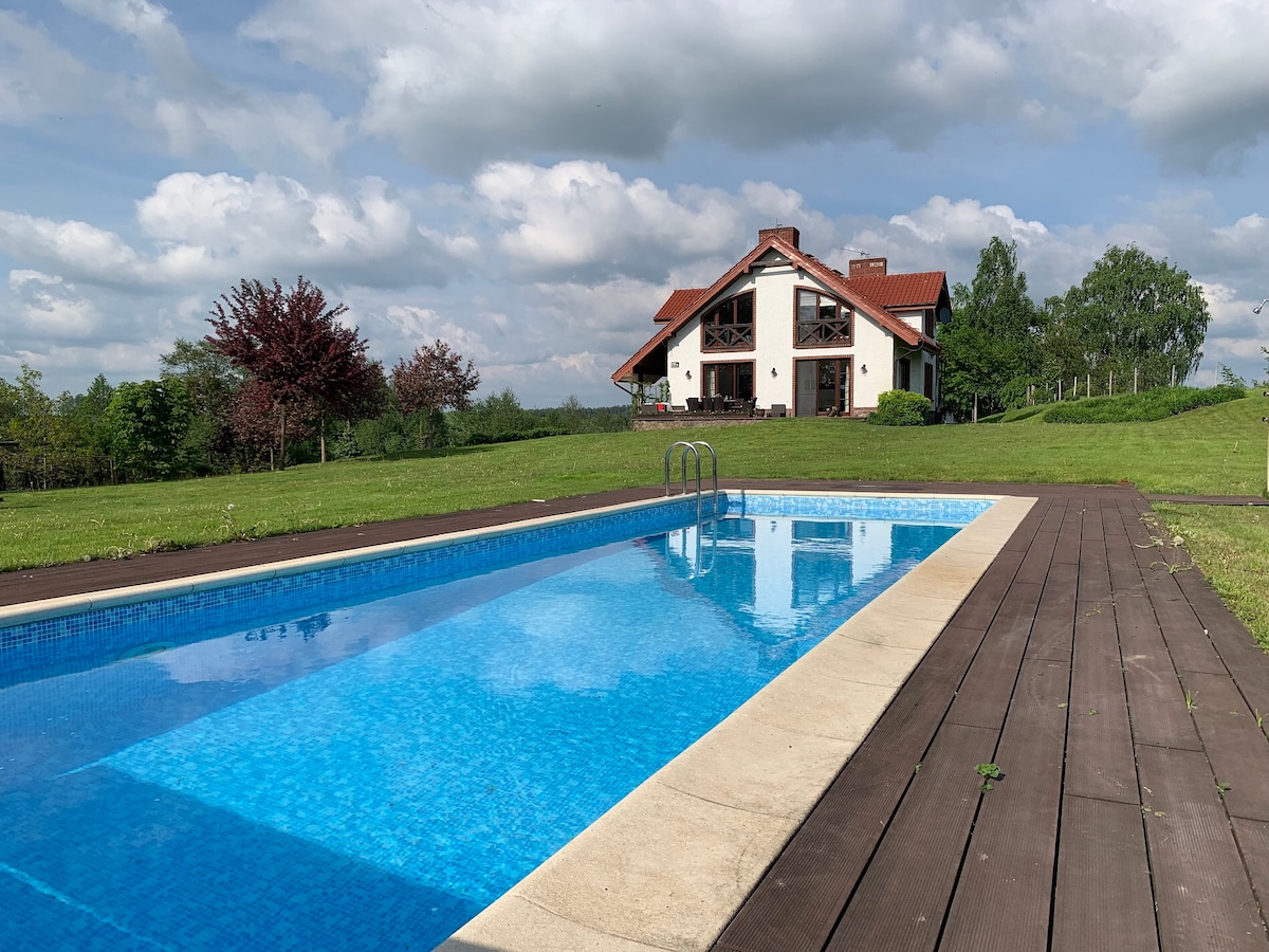 Lakefront Pool House Beautiful Garden Mazury