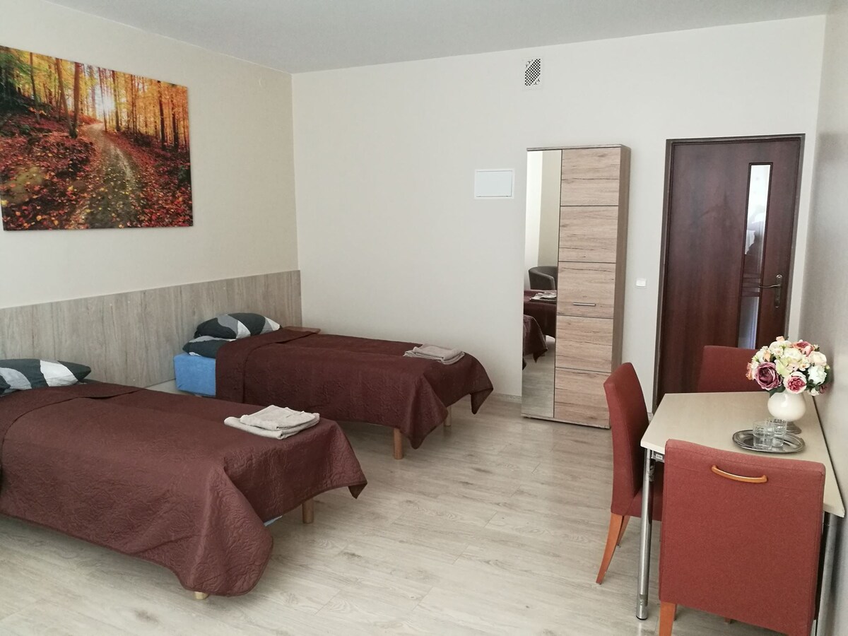 Rietavas中心地段可供出租的房间。