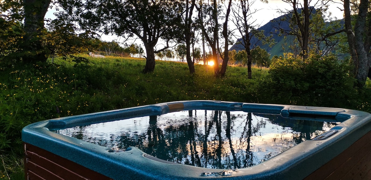 Fjellheim、Lofoten……迷人的景色和按摩浴缸