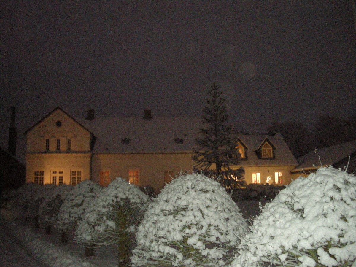 Nyindrettet lejlighed på flot gård.