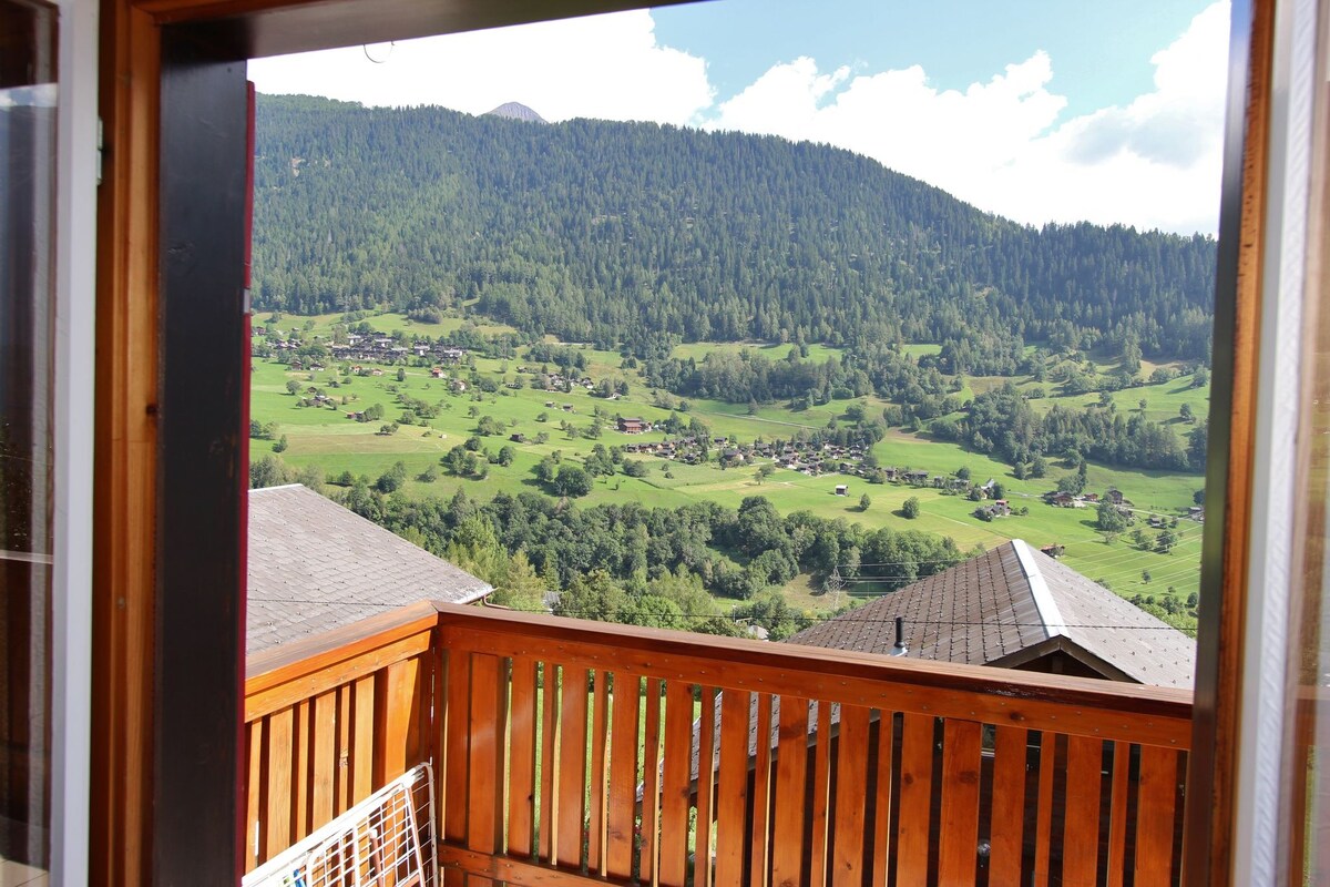 位于Fiesch-Wiler/Wallis的迷人独立度假木屋，拥有绝佳的景色