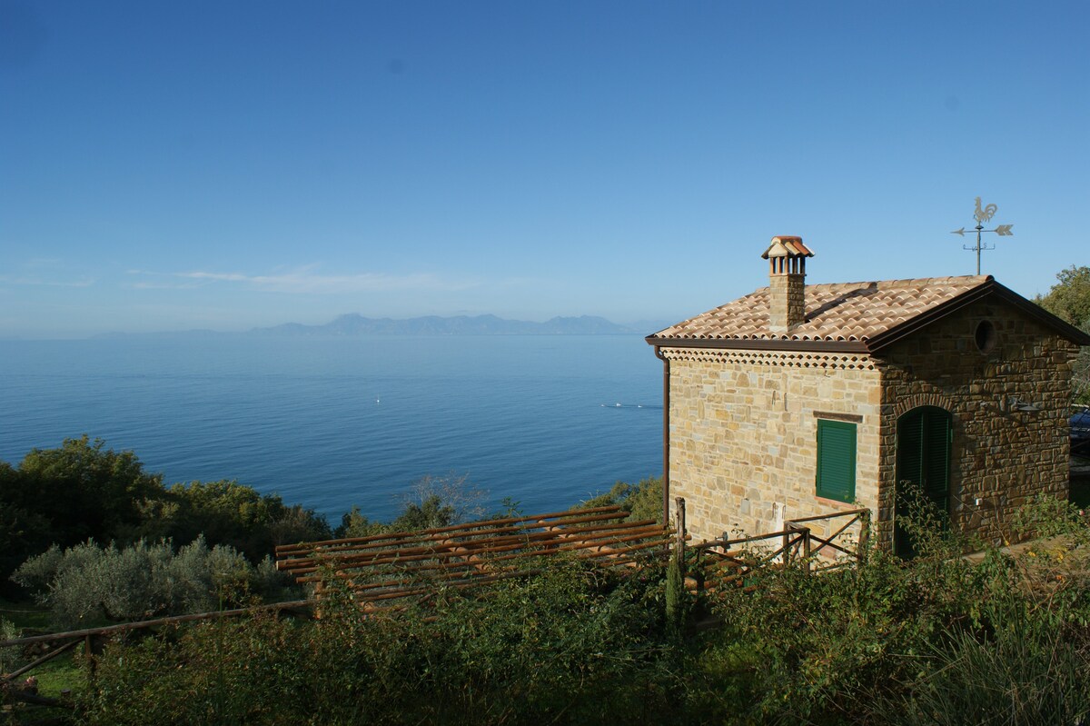 Two super panoramic Cilento cottages for 10 people