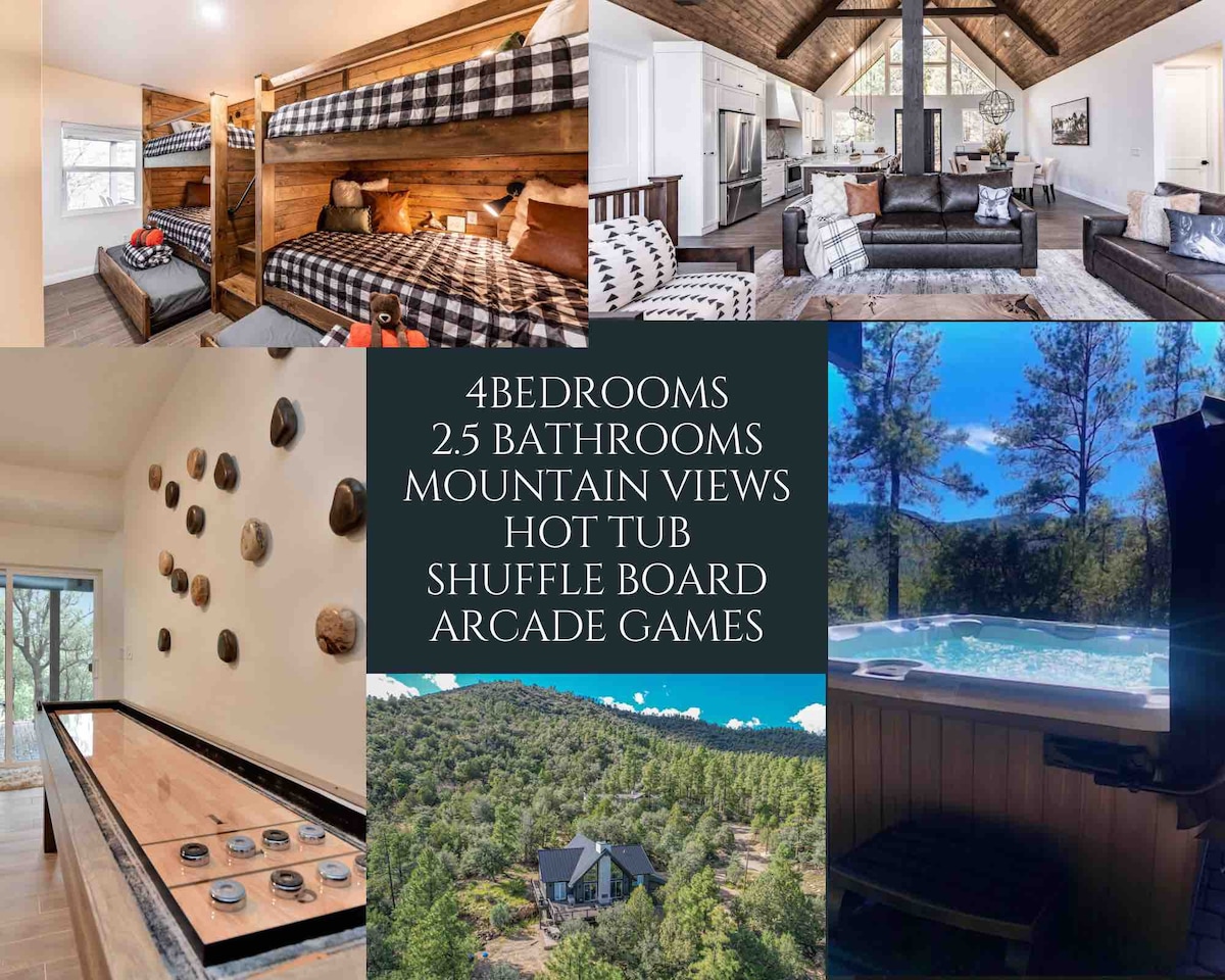 Secluded Mountain Home, Stunning Views & Hot Tub!