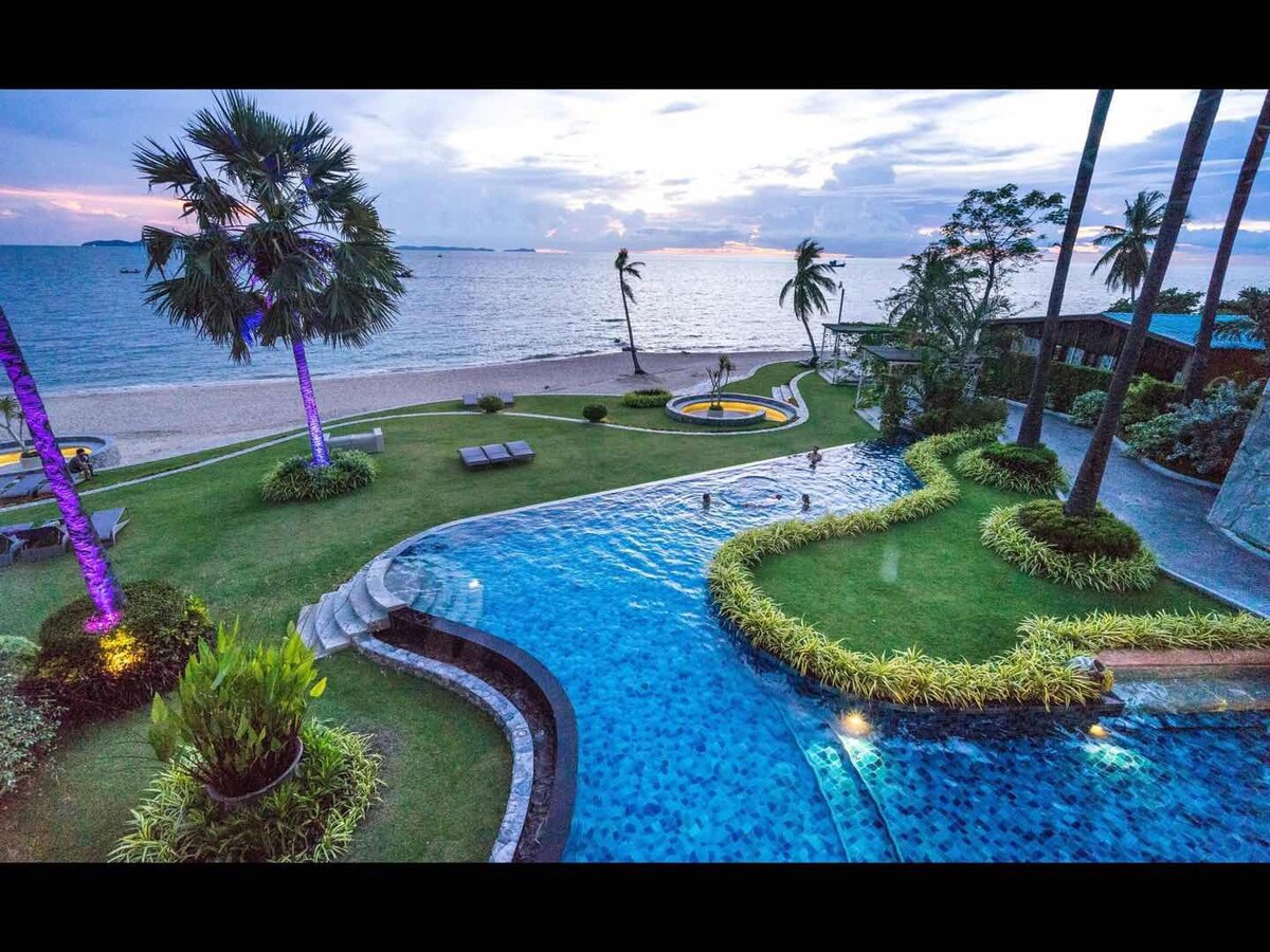 （D）The Palm，Dream home，私家沙滩 富人区 无敌海景房 空中泳池和超大沙滩泳池