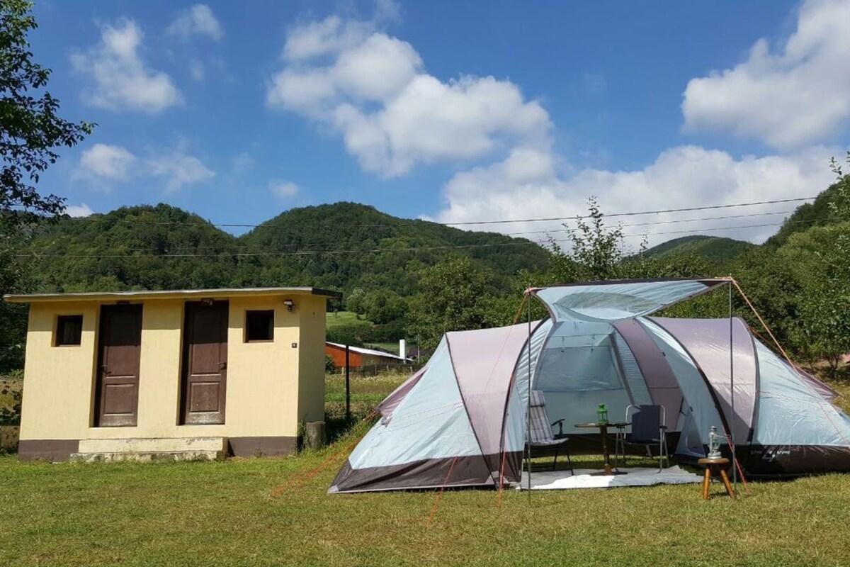 Lovely tents with river and mountain view