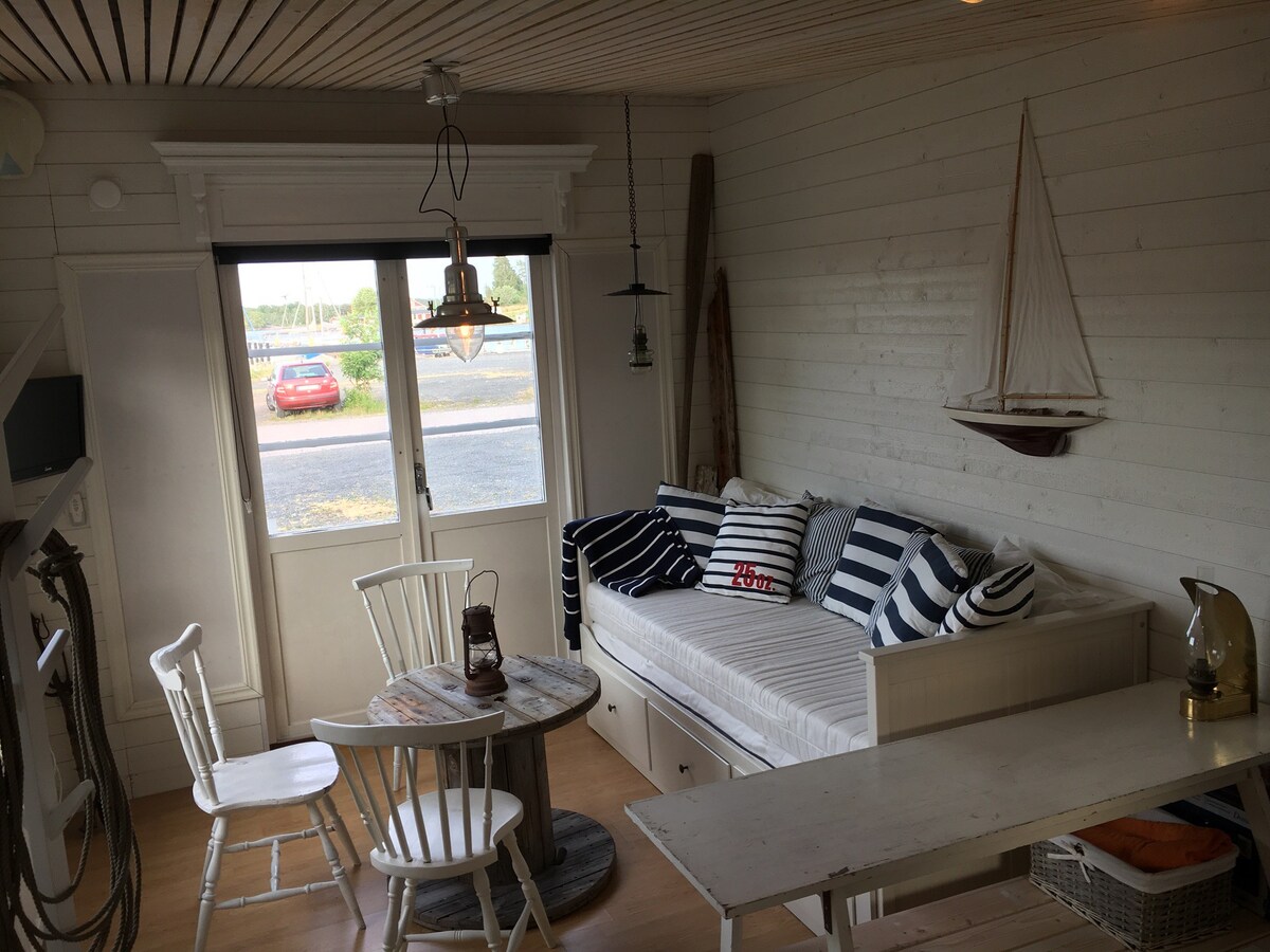 马特维克斯港（ Matviks harbor ）海边的舒适小屋。