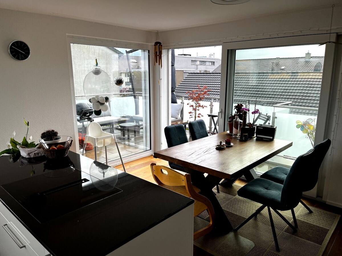 Helle Wohnung mit Dachterrasse & Blick über Basel