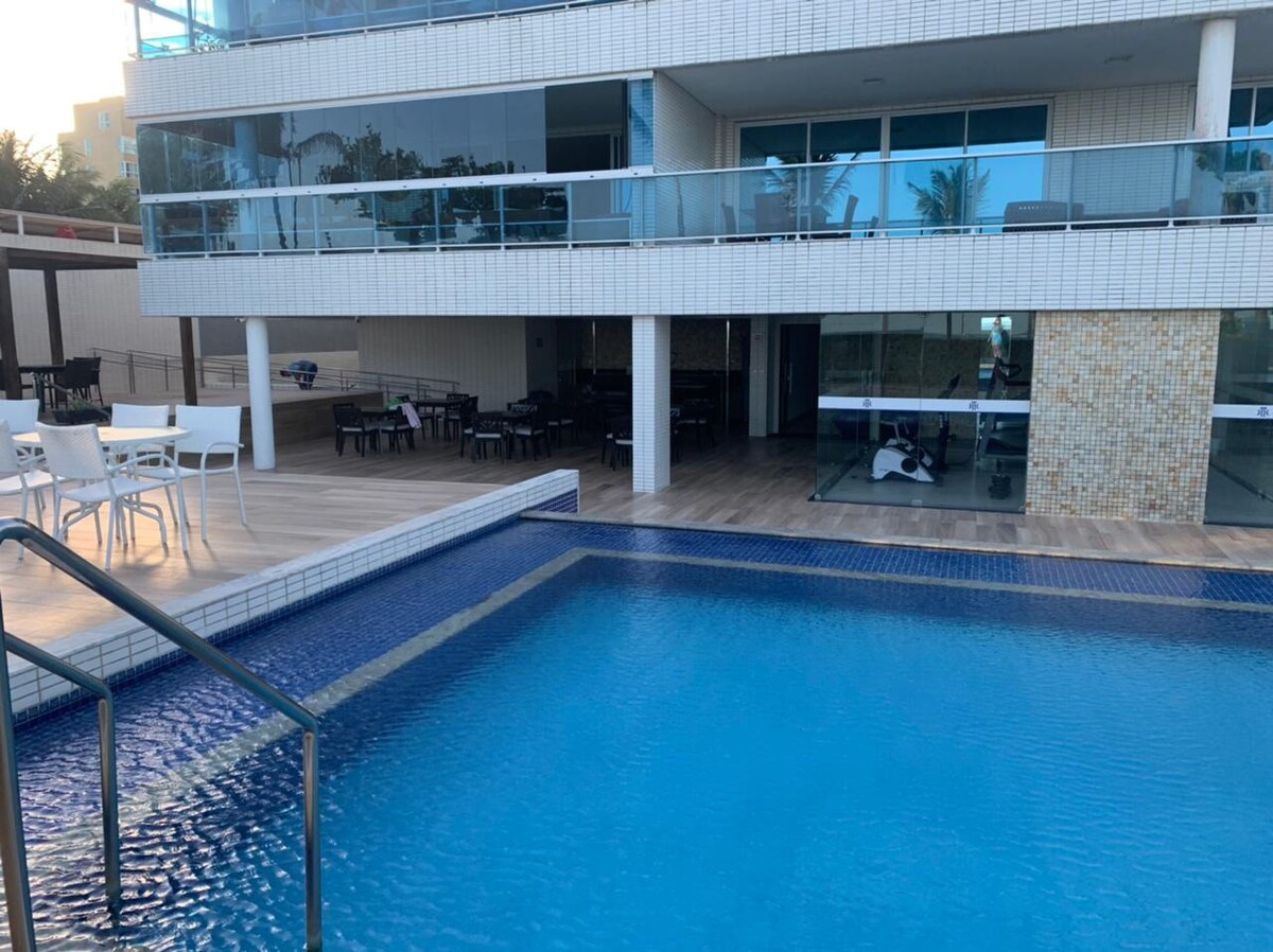 Apartamento na beira-mar-Pé na areia