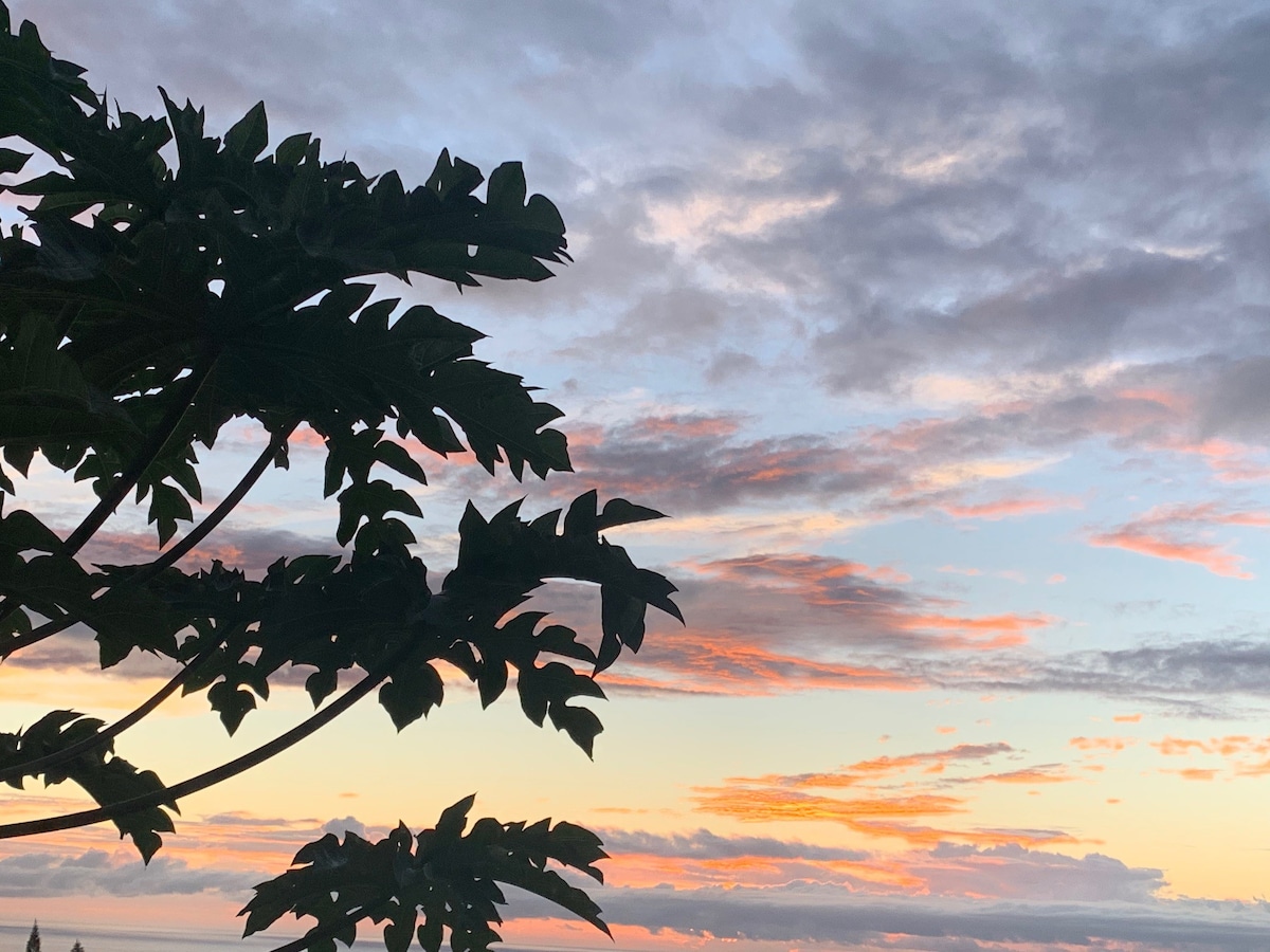 科纳日落美景夏威夷大島，最美的日落，可以拾起机场
