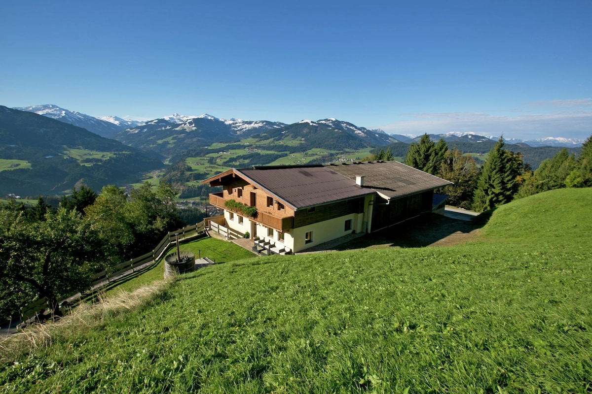 Brixental的Hopfgarten度假木屋，配备热水浴