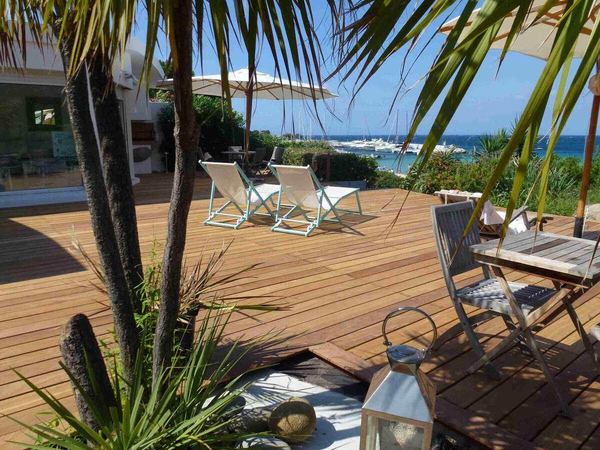 Bungalow on the sand of the beach