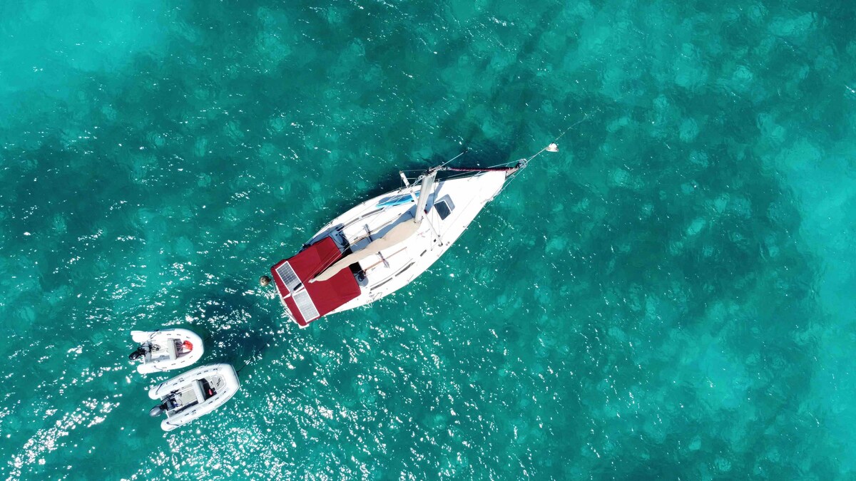 Water Glamping over Blue Water