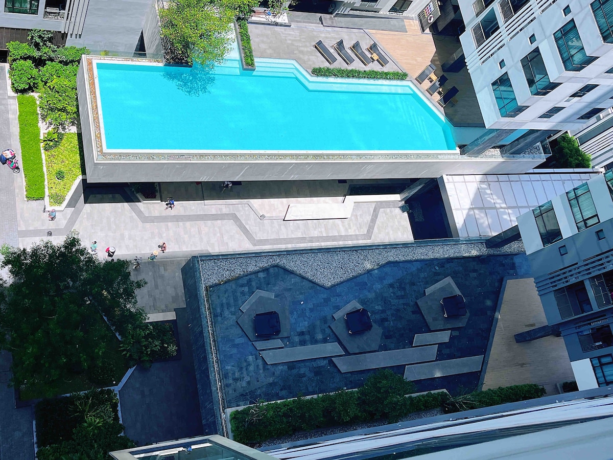 To Pattaya Beach 300m，Rooftop pool Comfy #The Base