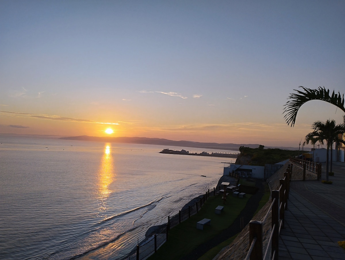 烧烤， pisicna y vista al mar ！