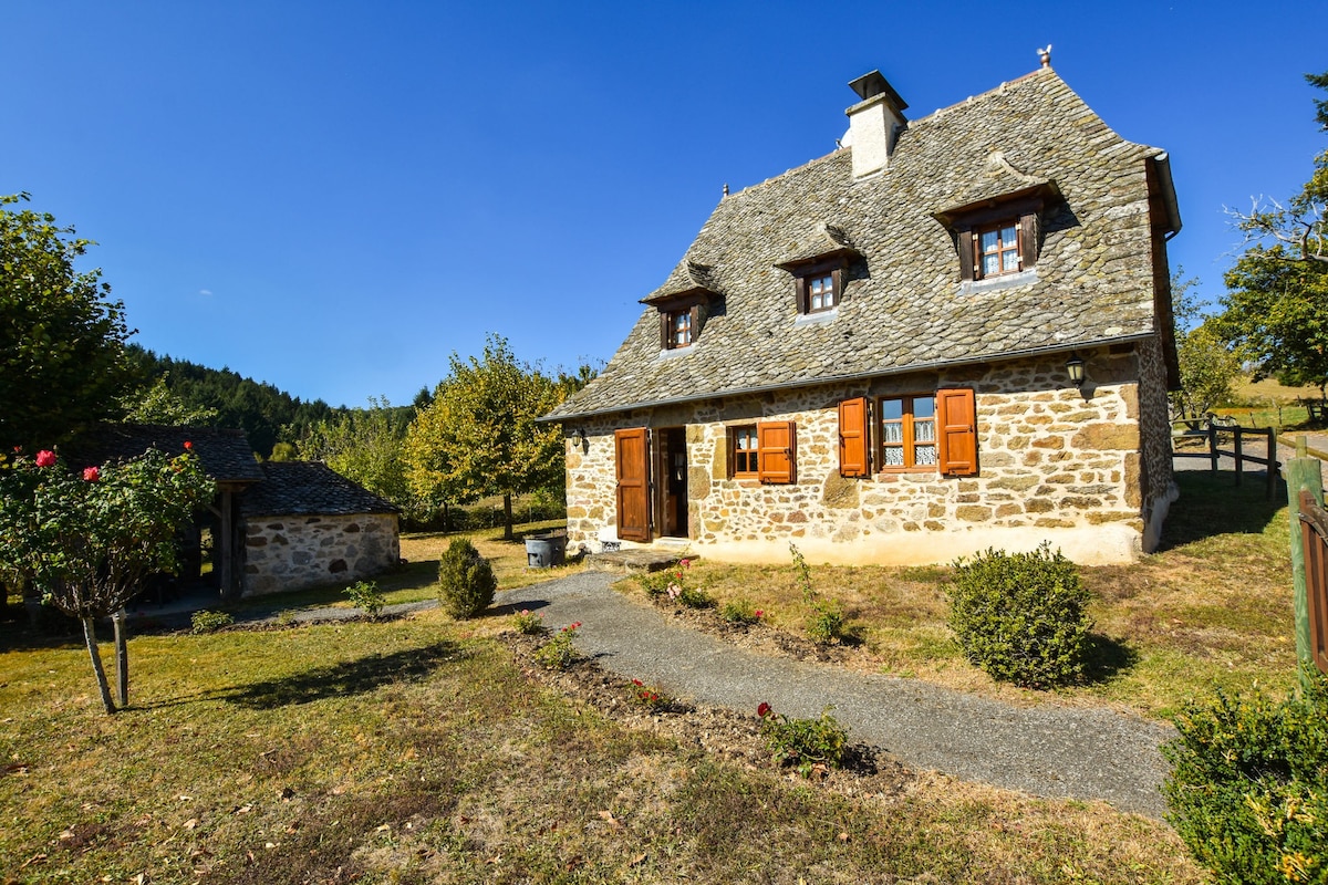 Stone house with terrace in Auvergne