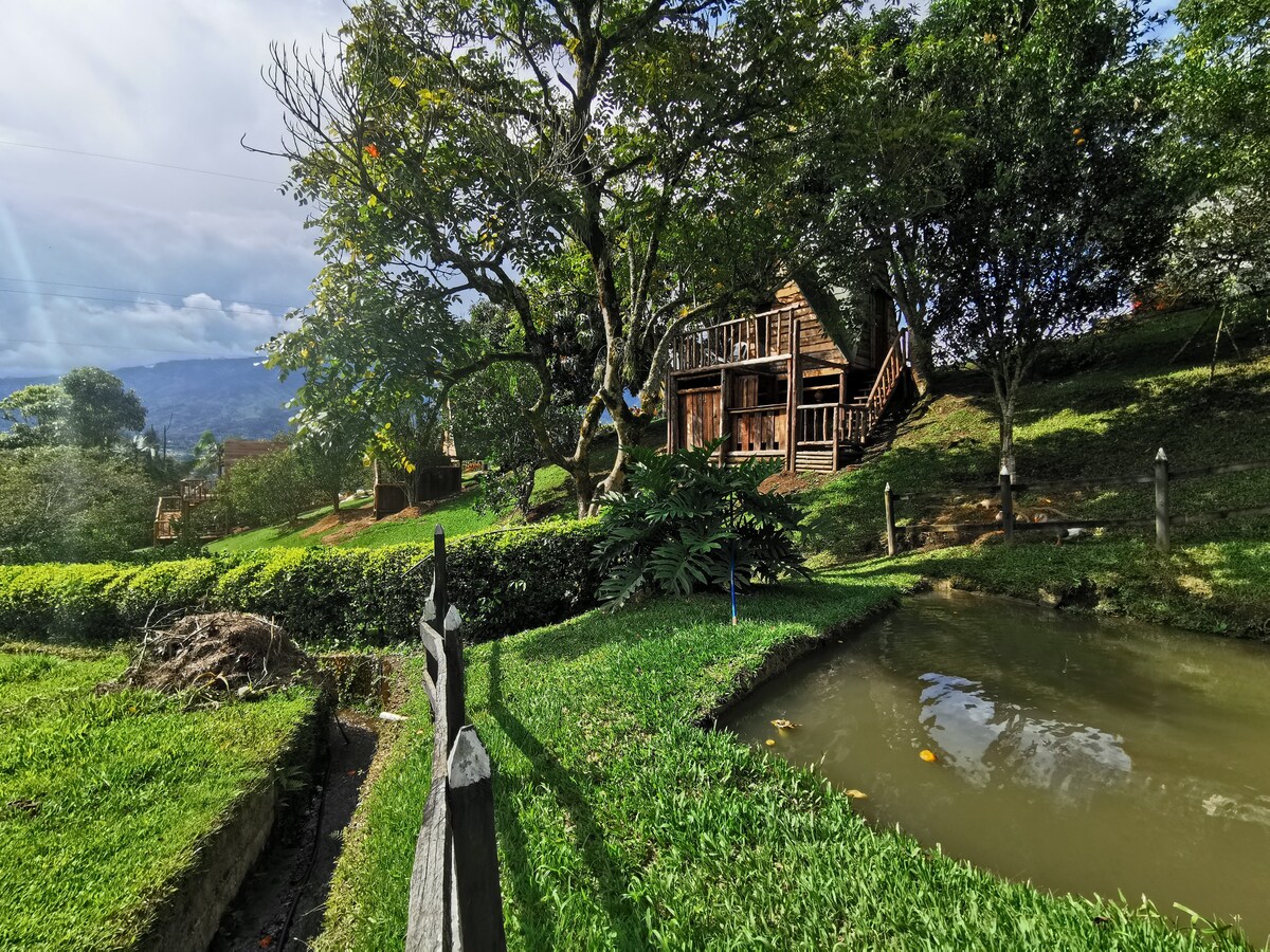 Cabaña glamping #3  con  rio y cascadas,senderismo