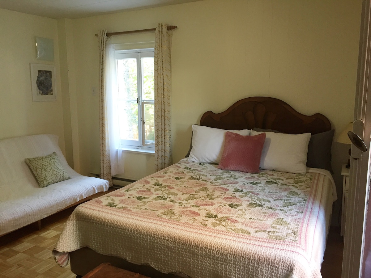 大型祖传房屋内有标准双人床卧室
