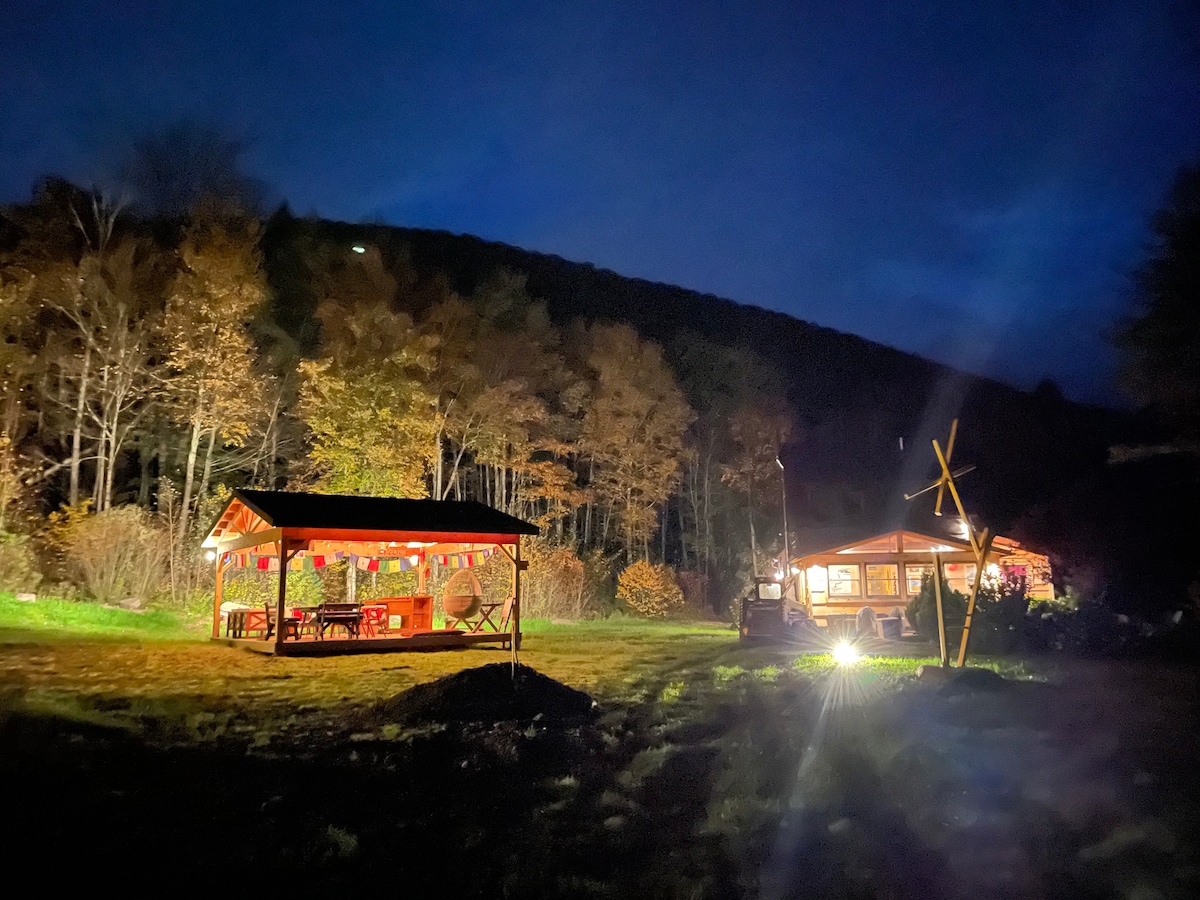 Nackapent.  Modern Catskills house on 158 acres.