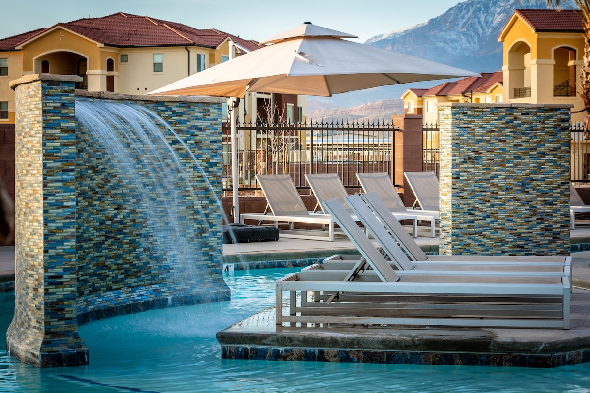 带⭐️绿色和热水浴缸，可欣赏锡安的美景+开放式泳池⭐️