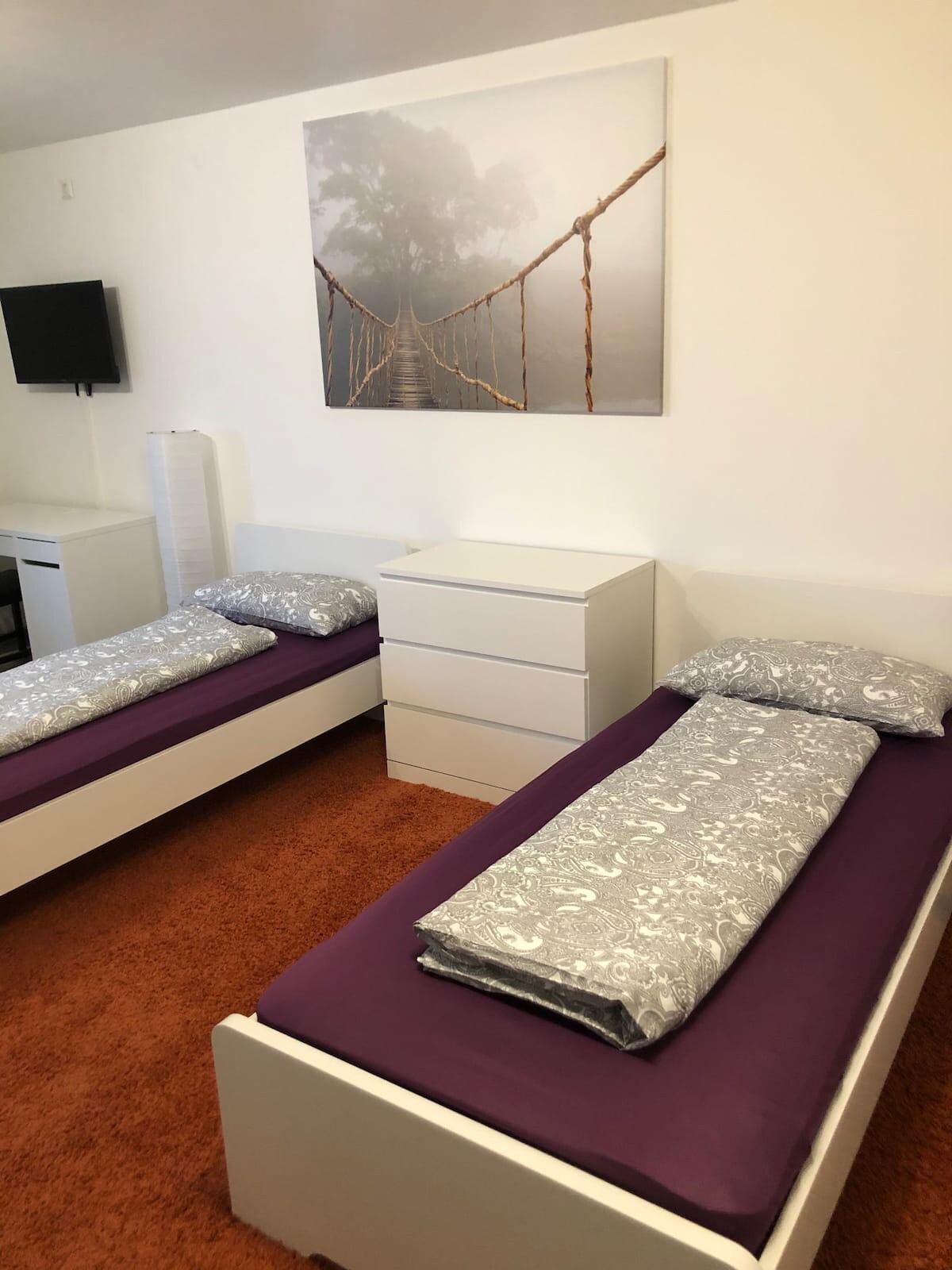 Aulendorf -最多可供6名房客入住的单人床公寓