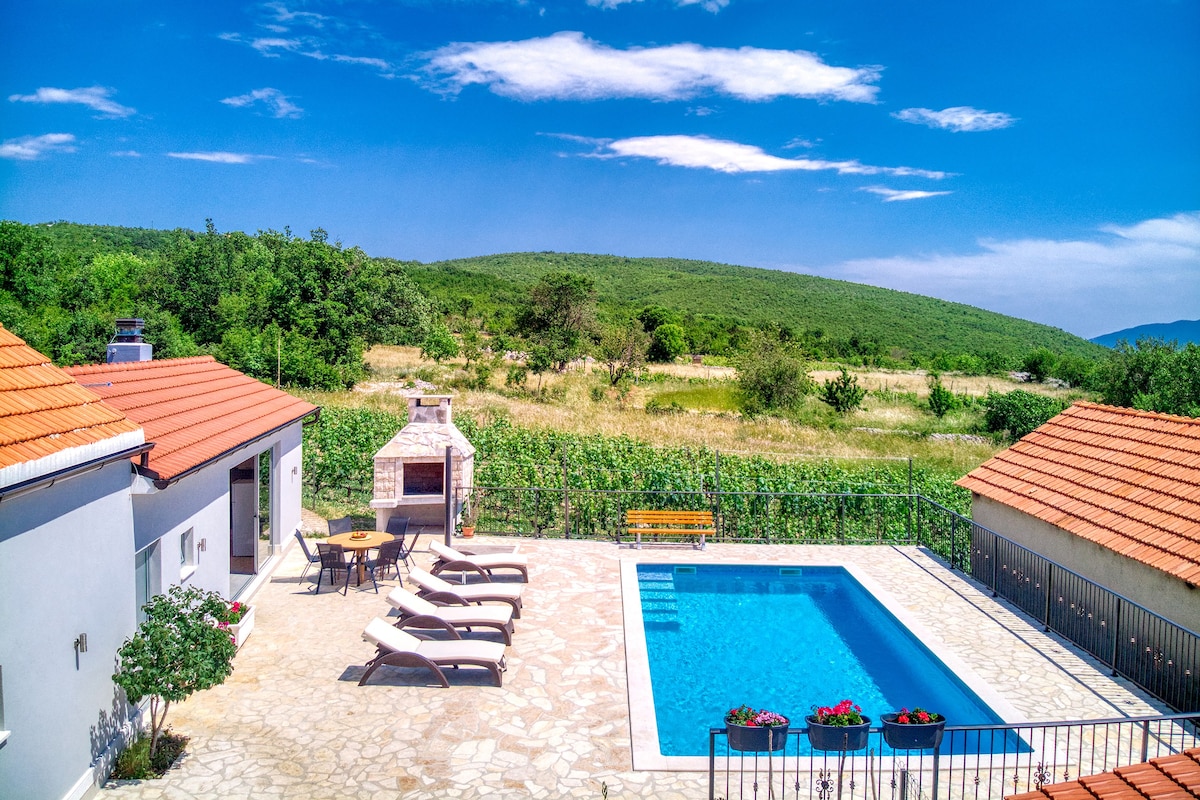 House with private pool for 8 people