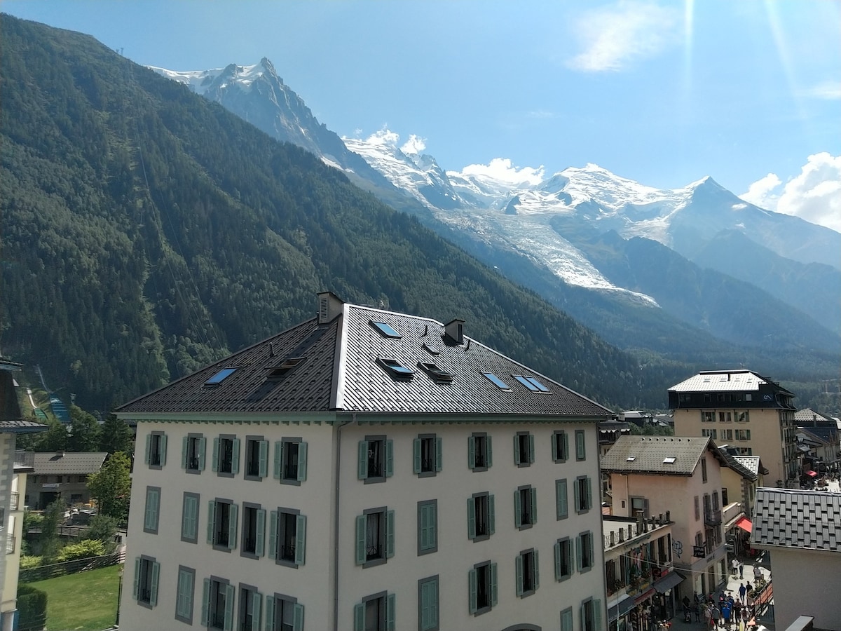 霞慕尼山（ Chamonix Mont-Blanc ）中心的单间公寓避难所