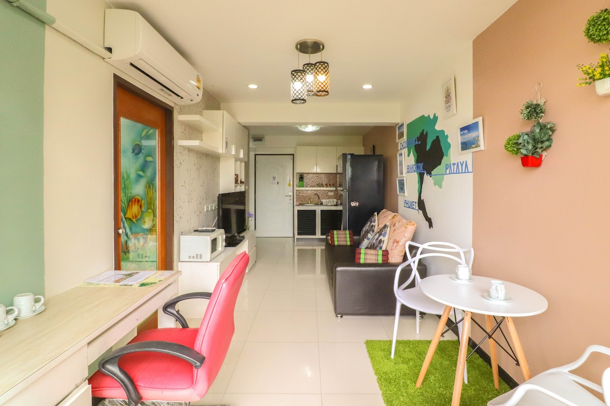 舒适和时髦的2BR/2BATH 套件, MRT Lumpini/Silom