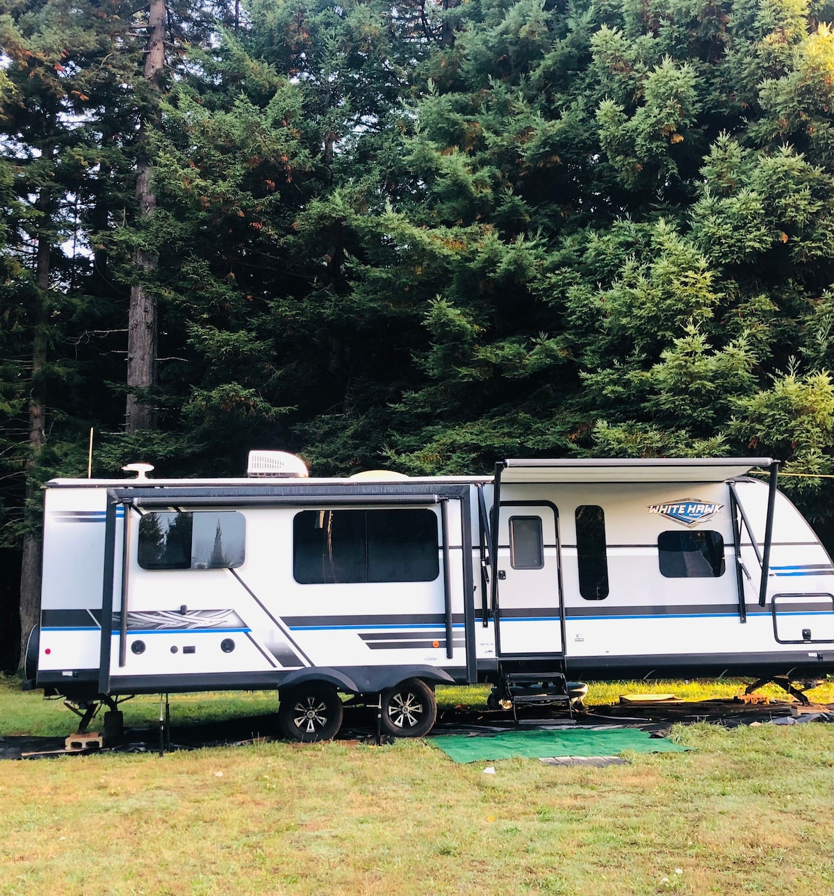 Rvtrailer&Summerhous in redwood forest and farm