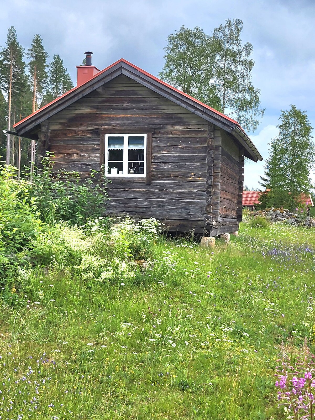 Fäbod vid vandringsled i Dalarna