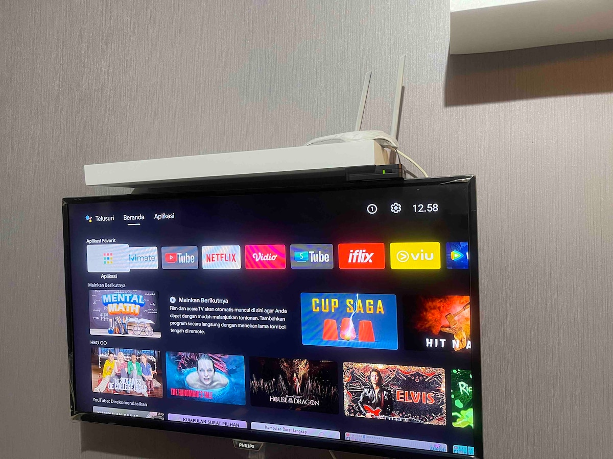 Apartemen Studio Smart Wifi + Netflix Acces Pool