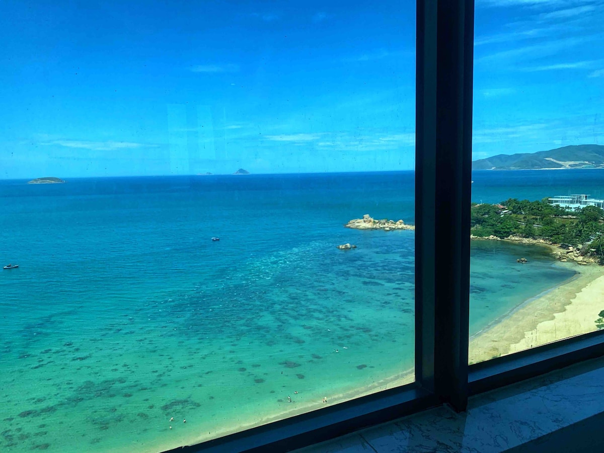 Muong Thanh公寓舒适区的海景房