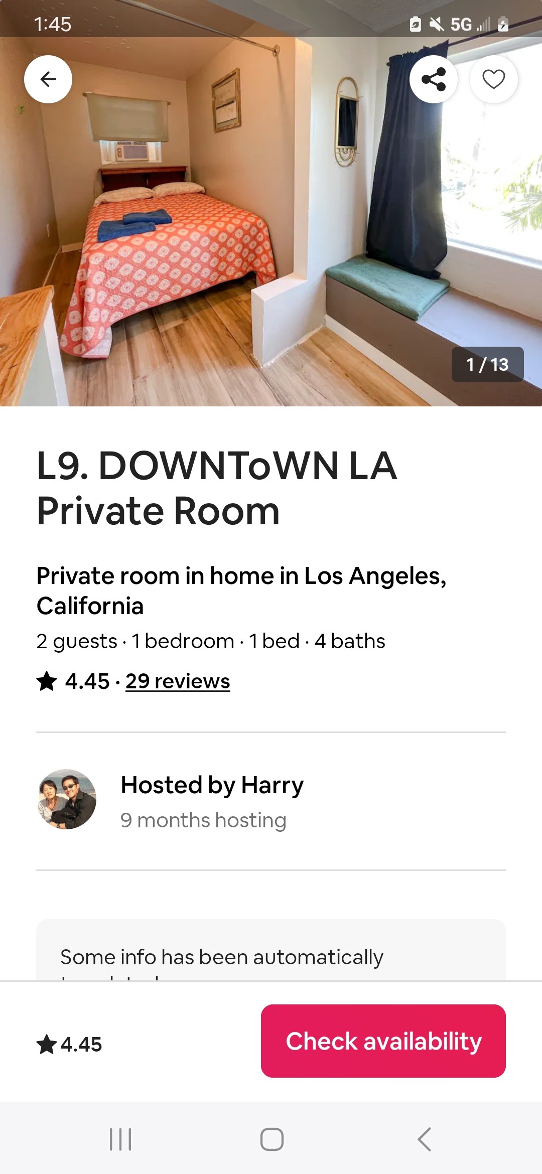 l9. DOWNTown LA小型独立房间