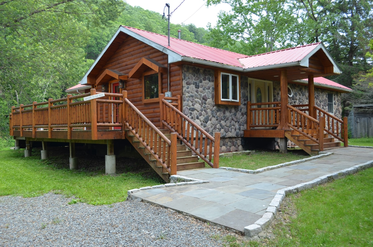 Spectacular River Front Custom Log Cabin