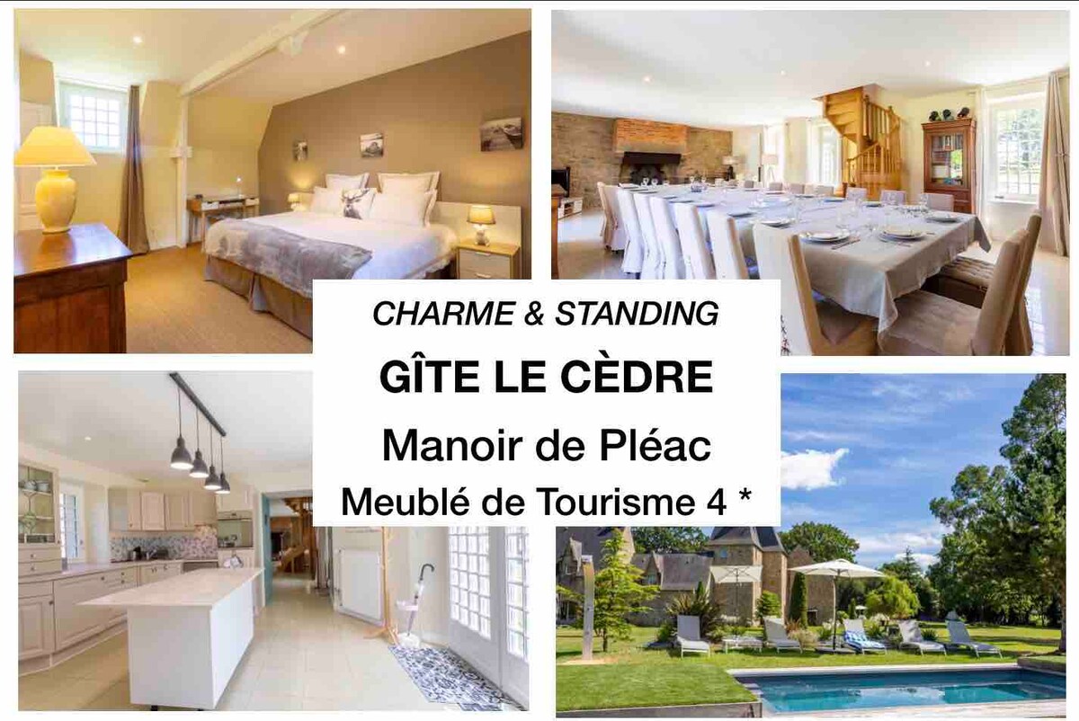 MANOIR DE PLEAC GITE 4 * 3卧室，可容纳10个游泳池