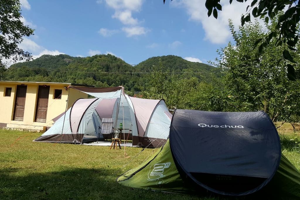 Lovely tents with river and mountain view